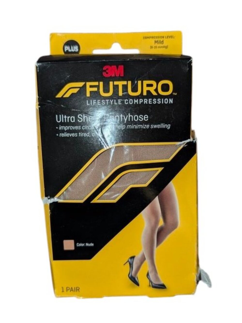 NEW 3M Futuro Ultra Sheer Mild Compression Nude Plus Size Beige Tights Pantyhose - Picture 8 of 9